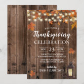 Thanksgiving in de herfst laat  lantaarn over kaart (Voorkant / Achterkant)