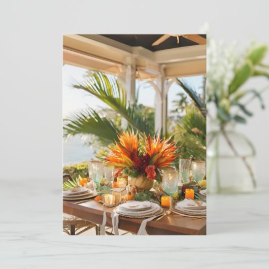 Thanksgiving in de Tropen Feestdagenkaart (Staand voorkant)