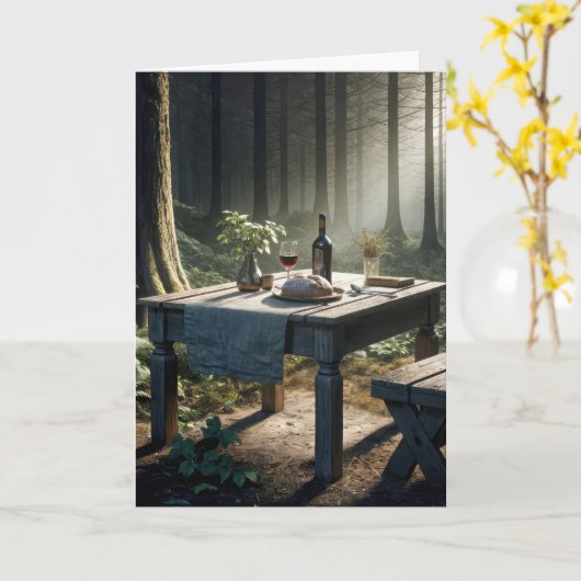 Thanksgiving in een bos kaart (Gele Bloem)