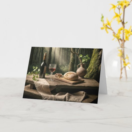 Thanksgiving in een bos kaart (Gele Bloem)