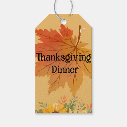 Thanksgiving in het najaar cadeaulabel (Voorkant)