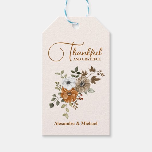 Thanksgiving in het najaar cadeaulabel (Voorkant)