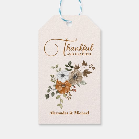 Thanksgiving in het najaar cadeaulabel (Achterkant)