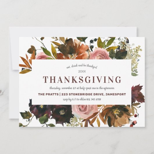 Thanksgiving in het najaar kaart (Voorkant)