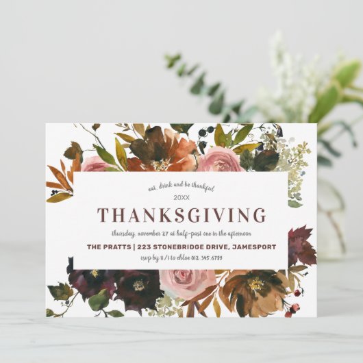 Thanksgiving in het najaar kaart (Staand voorkant)