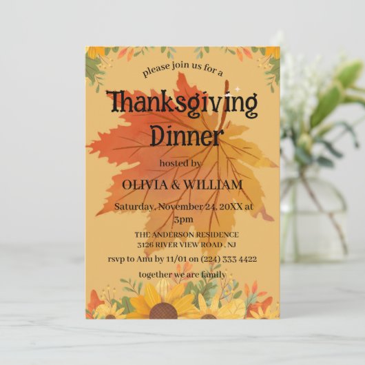 Thanksgiving in het najaar kaart (Staand voorkant)