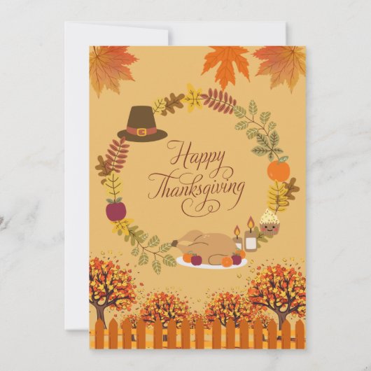 Thanksgiving in het najaar kaart (Achterkant)