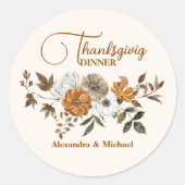 Thanksgiving in het najaar ronde sticker (Voorkant)