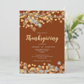 Thanksgiving in najaar laat  verlichting kaart (Staand voorkant)