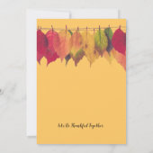 Thanksgiving in najaar laat  verlichting kaart (Achterkant)