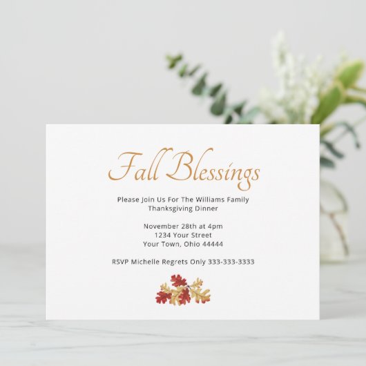 Thanksgiving in najaar Rustic Leaves Kaart (Staand voorkant)