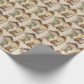 Thanksgiving Indiaas en pelgrimpakpapier Cadeaupapier (Hoek)