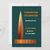 Thanksgiving Indian Headdress Invitation Kaart (Voorkant)