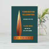 Thanksgiving Indian Headdress Invitation Kaart (Staand voorkant)