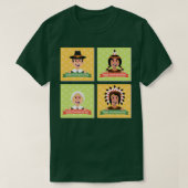 Thanksgiving Indiërs ampamp Pilgrims Happy Thanksg T-shirt (Design voorkant)