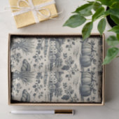Thanksgiving Indigo Blauw Oogst Toile Tissuepapier (Geschenk)