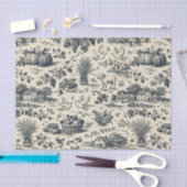 Thanksgiving Indigo Blauw Oogst Toile Tissuepapier (Craft)
