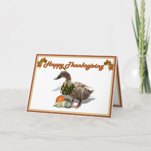 Thanksgiving Indische meisje eend Feestdagen Kaart
