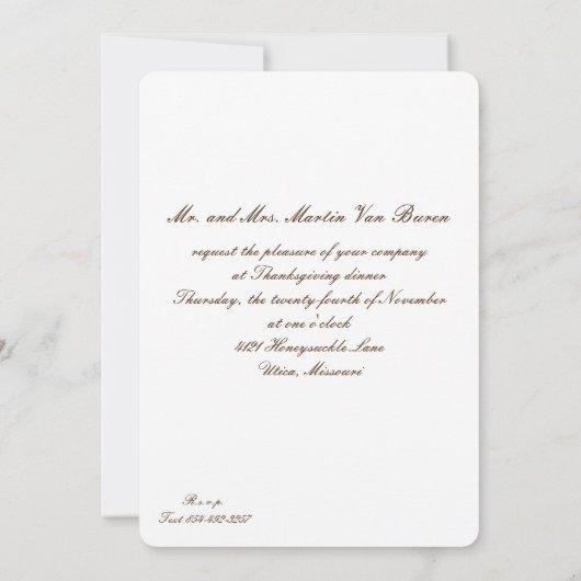  Thanksgiving Informele uitnodiging (Achterkant)