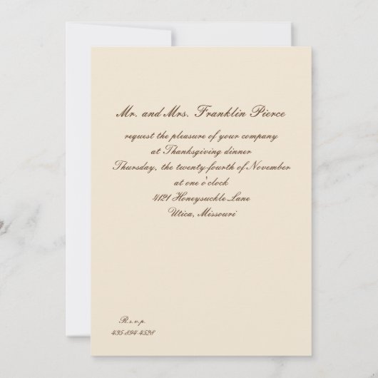 Thanksgiving Informele uitnodiging (Achterkant)