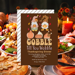 Thanksgiving Ingang Gnomen Gobble Quote Feestdagenkaart