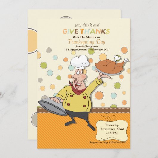 Thanksgiving Inmiddels Uitnodiging (Voorkant / Achterkant)