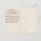 Thanksgiving Inspirerend Bijbel Psalm 118:24 Briefkaart (Achterkant)