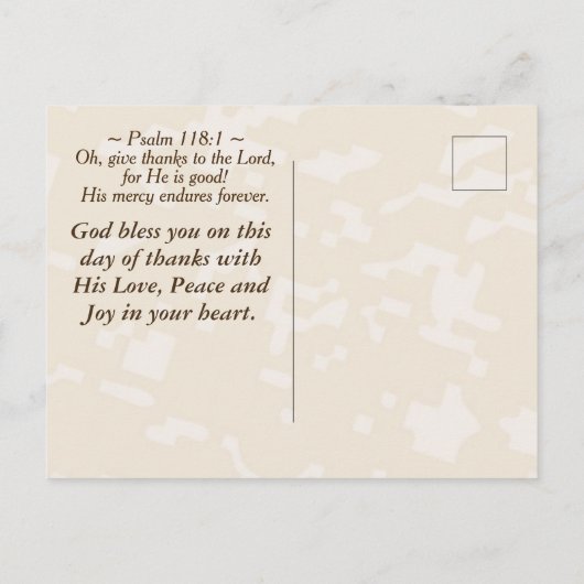 Thanksgiving Inspirerend Bijbel Psalm 118:24 Briefkaart (Achterkant)