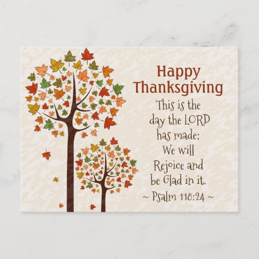 Thanksgiving Inspirerend Bijbel Psalm 118:24 Briefkaart (Voorkant)
