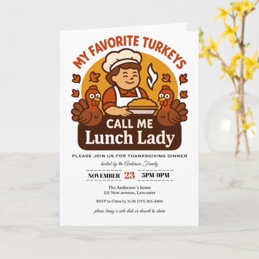 Thanksgiving Invitation Card Kaart (Gele Bloem)