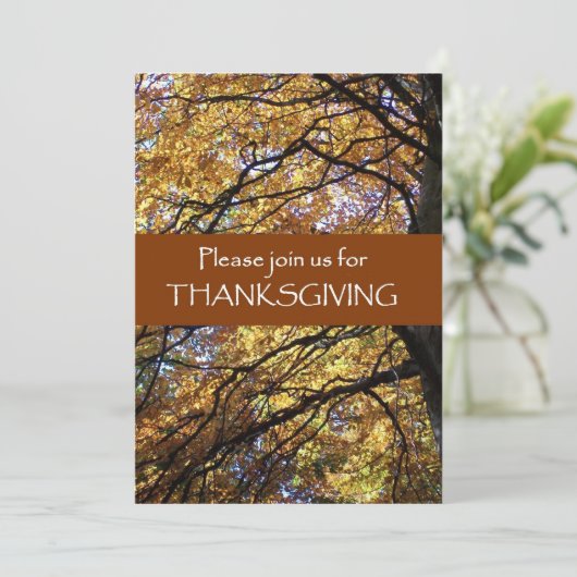 Thanksgiving Invitation Kaart - Herfstkleuren (Staand voorkant)