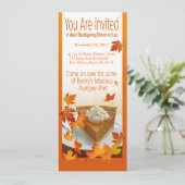 Thanksgiving Invitation Pumpkin Pie Kaart (Staand voorkant)