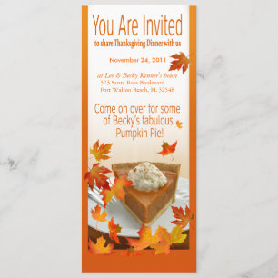 Thanksgiving Invitation Pumpkin Pie Kaart