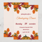 Thanksgiving Invitation Sjabloon Bewerkbare flyer (Voorkant / Achterkant)