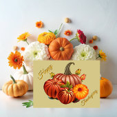 Thanksgiving invitation with pumpkins kaart