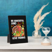 Thanksgiving is dankbaar en geeft Bedankt Fotoplaat (Zijkant)