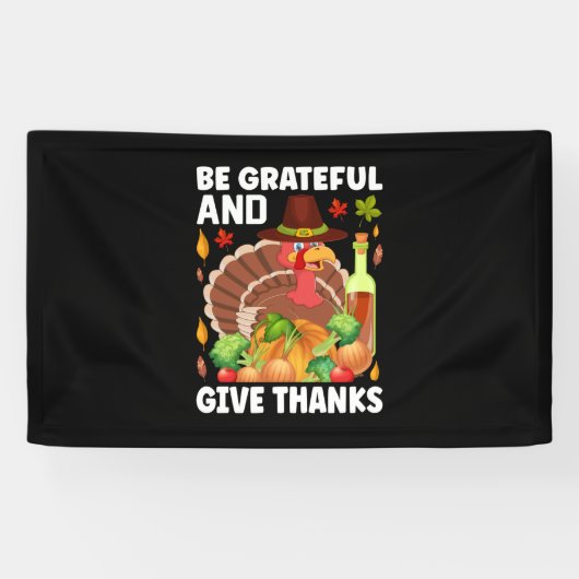 Thanksgiving is dankbaar en geeft Bedankt Spandoek (Horizontaal)