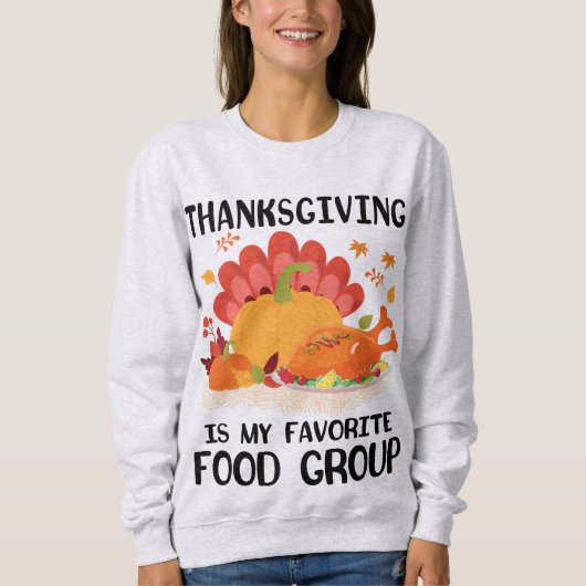 Thanksgiving is mijn favoriete Food Group Autumn H Trui (Voorkant)