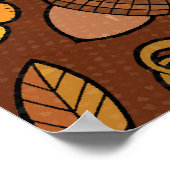 Thanksgiving items: cartoon kleurrijk patroon. poster (Hoek)