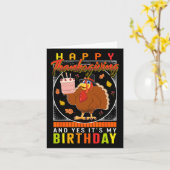 Thanksgiving Ja Het is mijn geboortedag Turkije na Kaart (Gele Bloem)