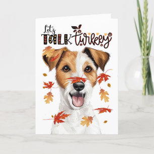 Thanksgiving Jack Russell Dog Lets Talk Turkije Feestdagen Kaart