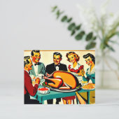 Thanksgiving jaren '50 Stijl thuis Feestdagenkaart (Staand voorkant)