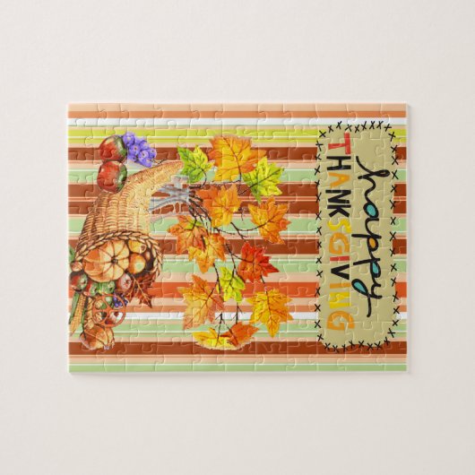 Thanksgiving Jigzaag Puzzle Legpuzzel (Horizontaal)