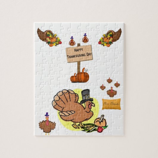 Thanksgiving Jigzaag Puzzle Legpuzzel (Verticaal)