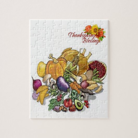 Thanksgiving Jigzaag Puzzle Legpuzzel (Verticaal)