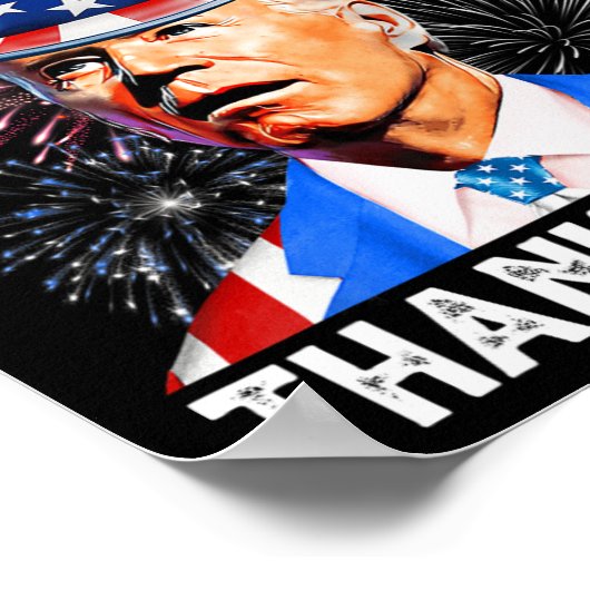 Thanksgiving Joe Biden Vuurwerk Patriottisch 4e va Poster (Hoek)