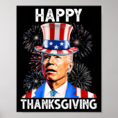 Thanksgiving Joe Biden Vuurwerk Patriottisch 4e va Poster (Voorkant)