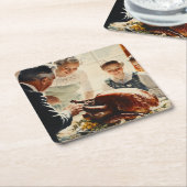 Thanksgiving Joy: een familiefeest Kartonnen Onderzetters (Schuin)