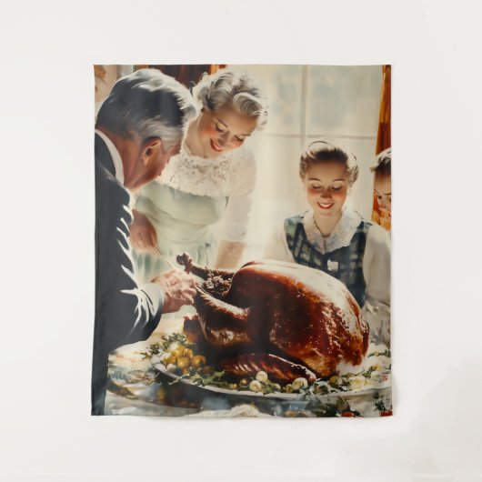 Thanksgiving Joy: een familiefeest Wandkleed (Voorkant)