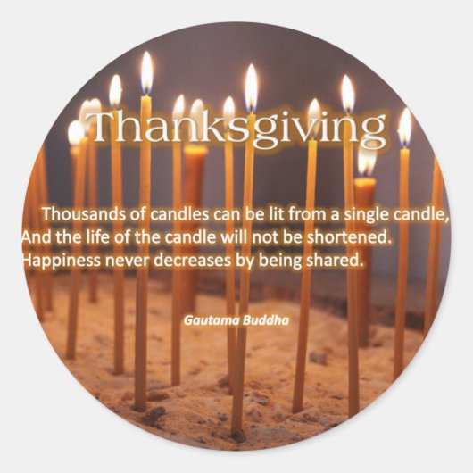Thanksgiving kaarsen ronde sticker (Voorkant)